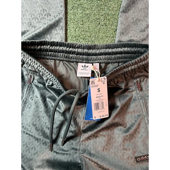 MEN'S ADIDAS MONOGRAM VELOUR TREFOIL TRACK PANTS Small - Picture 5 of 10